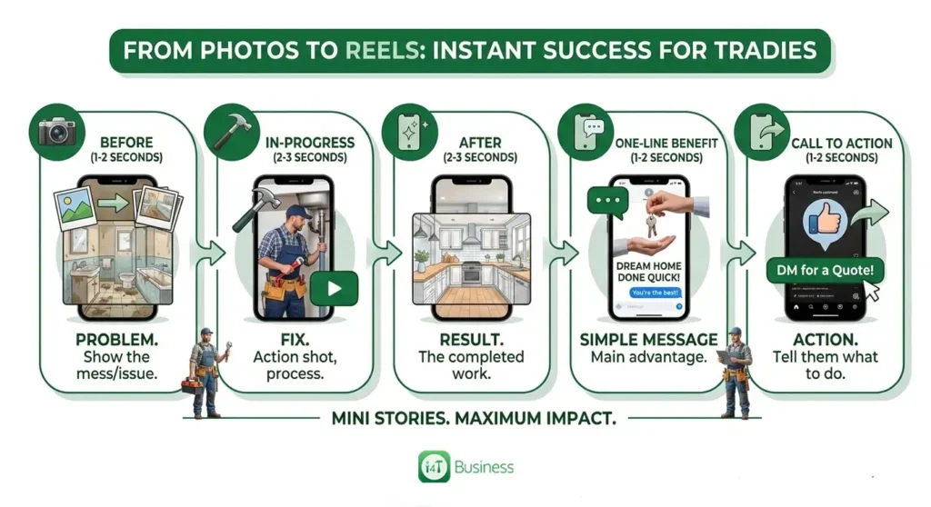 How do you turn job photos into Reels/Shorts quickly?