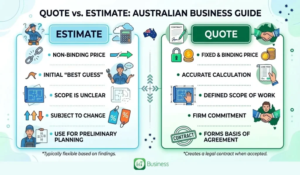 What’s the difference between a quote and an estimate in Australia?