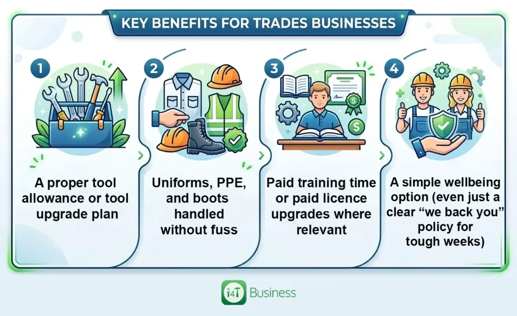 What benefits actually help keep good people beyond base pay?