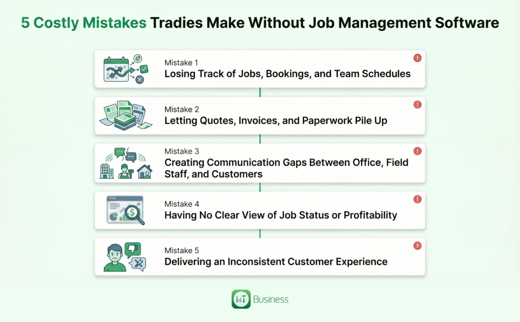 5 Costly Mistakes Tradies Make Without Job Management Software